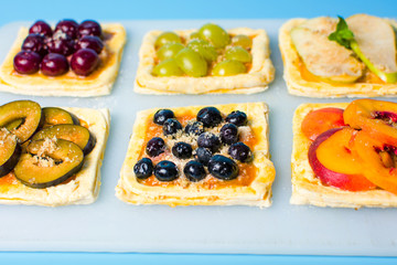 Fruit sweet pies before baking
