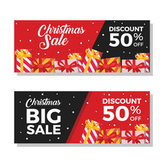 Christmas sale banners with 50% Discount