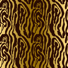 Vector illustration tiger print seamless gradient pattern. Vector hand drawn background.