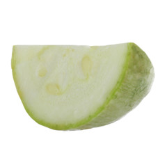 half of green zucchini isolated on white
