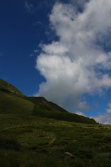 Landscape mountains and blue sky