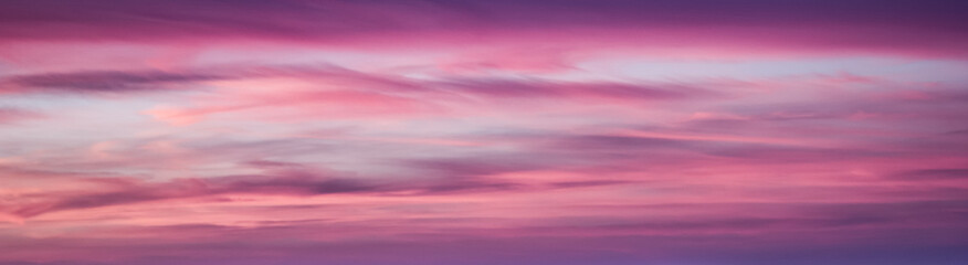 Sunset orange blue pink sky with clouds 