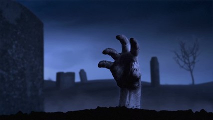 Zombiehand emerging from the Grave