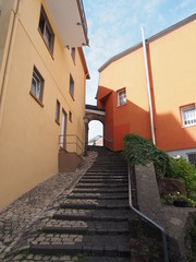 Stadt Saarburg an der Saar - inmitten von Weinbergen in Rheinland-Pfalz
