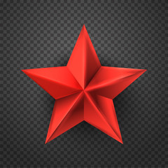 3D star. Vector illustration in grey background.