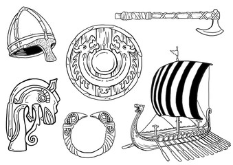 Viking artefacts drawings