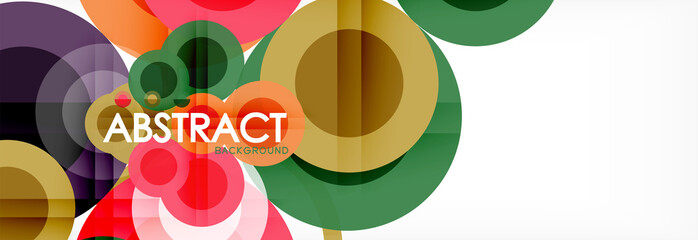 Abstract colorful geometric composition - multicolored circle background