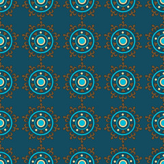 Seamless pattern with abstract floral elements in retro style. Textile fabric, printing and many other areas of designs.