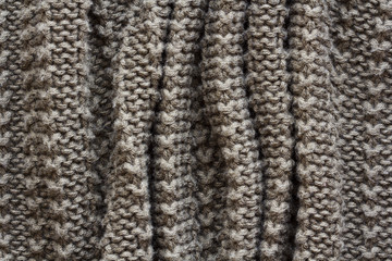 Knitted gray fabric texture with large fold