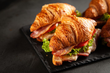 Classic BLT croissant sandwiches