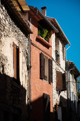 Colourful Houses with shutters, Vence, Provence