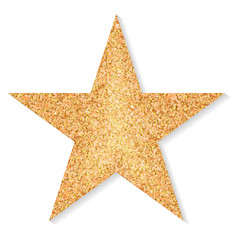 Star of gold glitter on a white background. Vector
