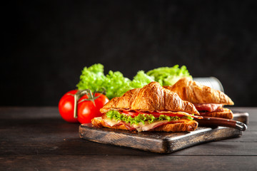 Classic BLT croissant sandwiches