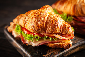 Classic BLT croissant sandwiches