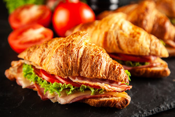 Classic BLT croissant sandwiches