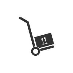 Hand truck icon. Vector illustration, flat design.