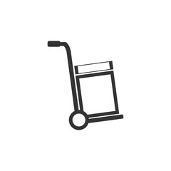 Hand truck icon. Vector illustration, flat design.