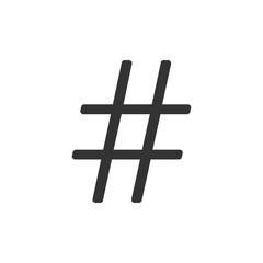Hashtag icon. Social media sign. Vector illustration, flat design.