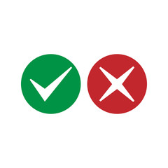 Check mark icon. Accept or decline icon Vector illustration, flat design.