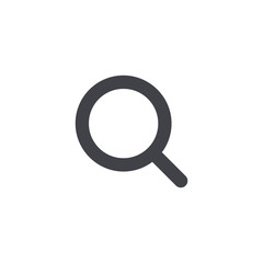Vector search icon isolated. Magnifier shape. Loupe symbol. Zoom sign. Element for design search, app, chat, messenger or website