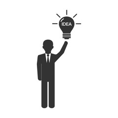 Businessman have an idea icon. Vector illustration, flat design.
