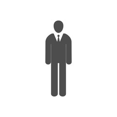 Business, businessman icon. Vector illustration, flat design.