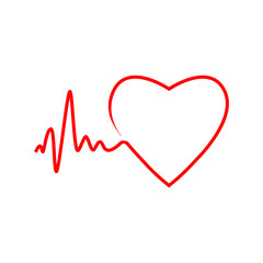Cardio, heart, heart beat icon. Vector illustration, flat design.