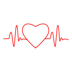 Cardio, heart, heart beat icon. Vector illustration, flat design.
