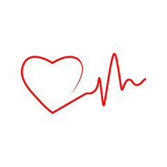 Cardio, heart, heart beat icon. Vector illustration, flat design.