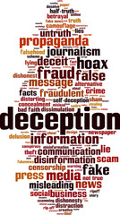 Obraz premium Deception word cloud