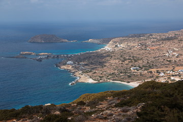 Fototapeta premium Panoramic view of Lefkos on Karpathos in Greece