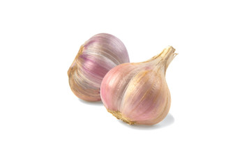 garlic on white background