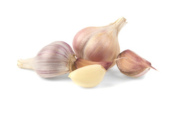 garlic on white background