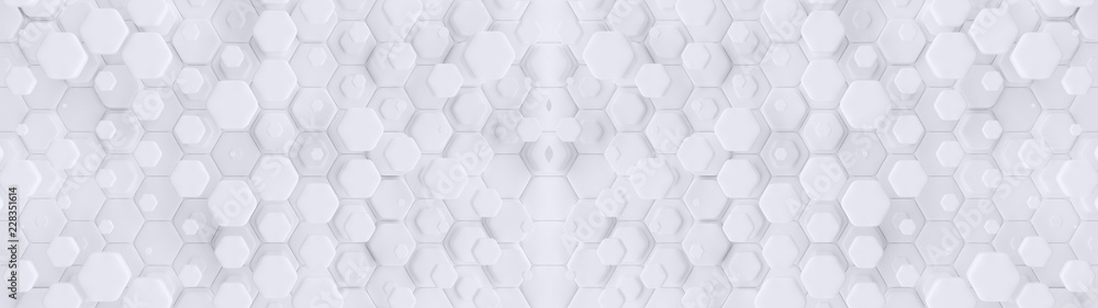 Poster hexagonal geometric background. abstract structure of lots of different height hexagons. creative ho