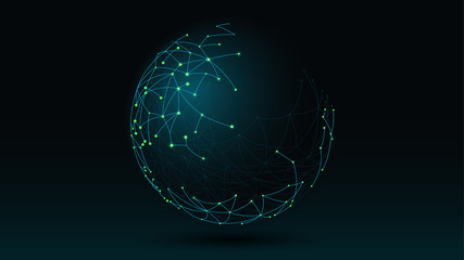 futuristic globe data network elements abstract background