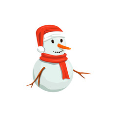 Snowman. Precious frosty, gracious , shy, friendly, squint, Smiling, Vector