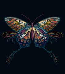 Fototapeta na wymiar vector embroidery butterfly