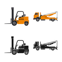 Vector design of build and construction symbol. Set of build and machinery stock vector illustration.