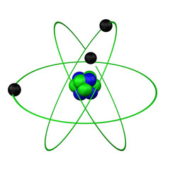 Model of the atom. 3D rendering.