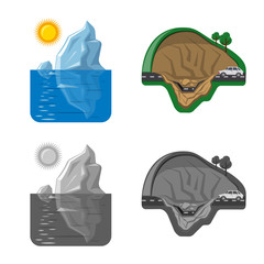 Isolated object of natural and disaster symbol. Collection of natural and risk vector icon for stock.