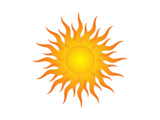 Symbol of the sun on a white background