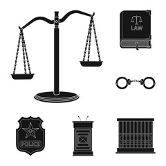 Vector illustration of law and lawyer symbol. Collection of law and justice vector icon for stock.