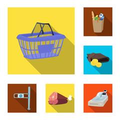 Vector design of food and drink symbol. Set of food and store vector icon for stock.