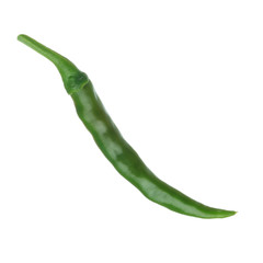 green hot chili pepper isolated on white background