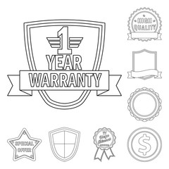 Vector design of emblem and badge icon. Collection of emblem and sticker stock vector illustration.