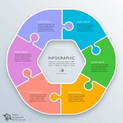 Infographics Vector Background 6-Step Process 