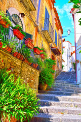 the historic center of Agropoli Salerno Italy