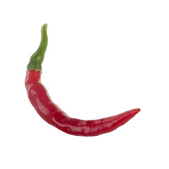 red hot chili pepper isolated on white background