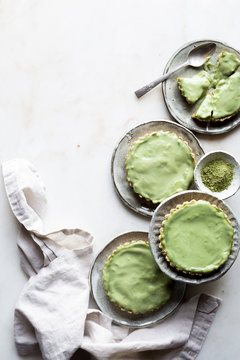 Gluten - free matcha cream tart