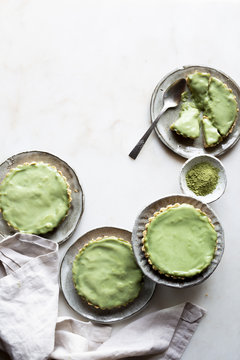 Gluten - free matcha cream tart
